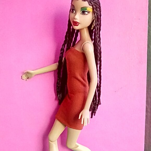 Custom Doll with cornrows braids hair & dress My Scene OOAK - Picture 4 of 8